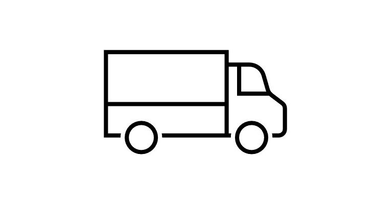 lijntekening van een bestelbus